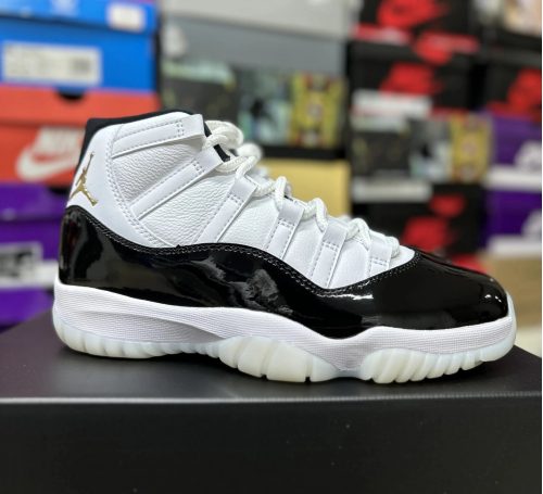 Jordan 11 Retro Gratitude Basketball Sneakers White and Black