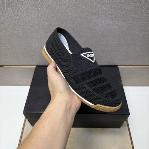 Prada Knit Slip-On Casual Sneakers Black