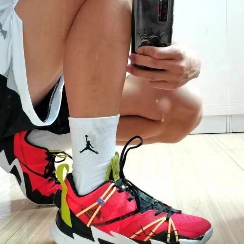 Jordan One Take 4 Basketball Sneakers Red and Black