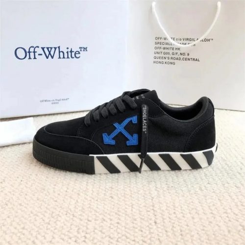 Off-White Vulcanized Low Top Sneakers Black and Blue