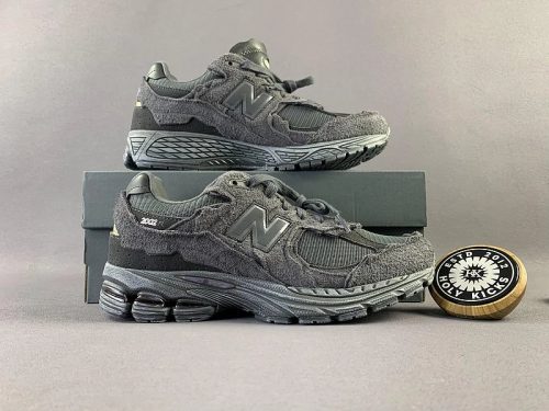 New Balance 2002R Protection Pack Distressed Sneakers Black