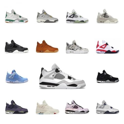 Jordan 4 Retro Iconic Basketball Sneakers Multicolor
