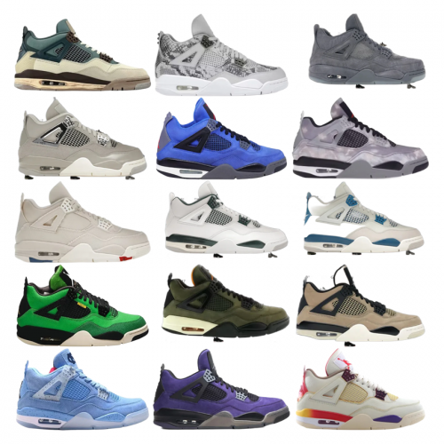 Jordan 4 Retro Iconic Basketball Sneakers Multicolor