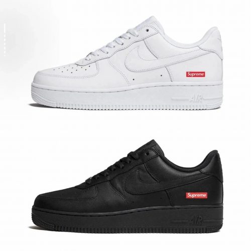 Nike Air Force 1 Low Supreme Classic Sneakers White and Black