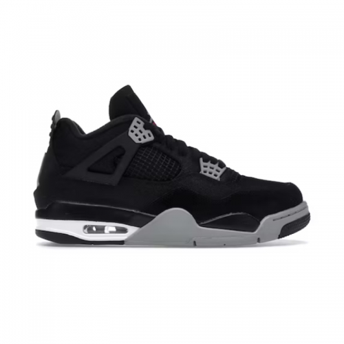 Jordan Air Jordan 4 Retro Black Canvas High Top Sneakers Black