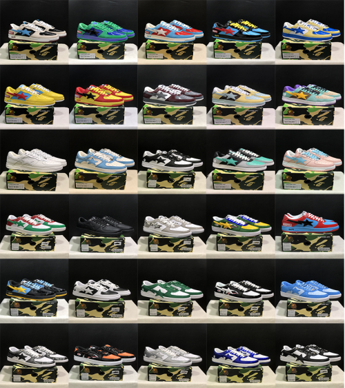 A Bathing Ape BAPE Bapesta Low Top Sneakers Multicolor
