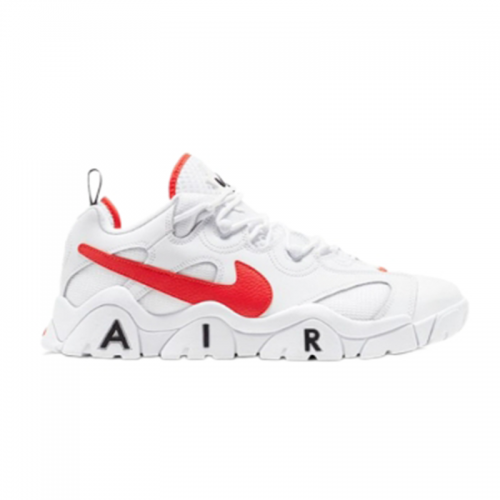 Nike Air Barrage Low Chunky Sneakers White and Red