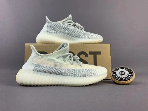 Adidas Yeezy Boost 350 V2 Hyperspace Chunky Sneakers Light Blue and Beige