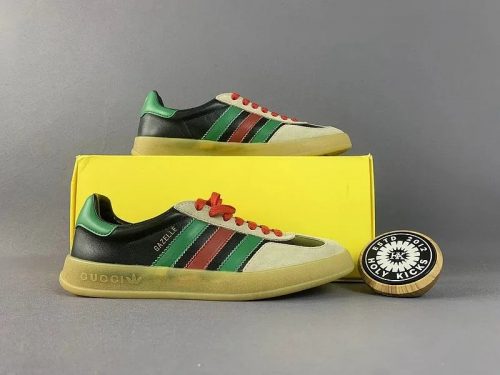 Gucci Gazelle Low Top Sneakers Black and Beige