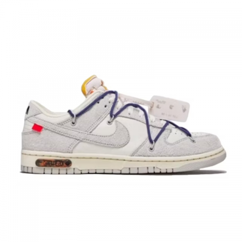 Nike Dunk Low Off-White Lot 02 Chunky Sneakers White and Gray