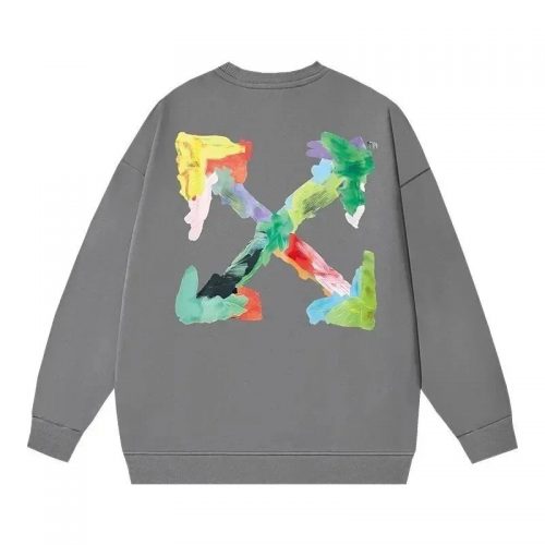 Off-White Brush Arrow Graphic Streetwear Sweatshirt Gray