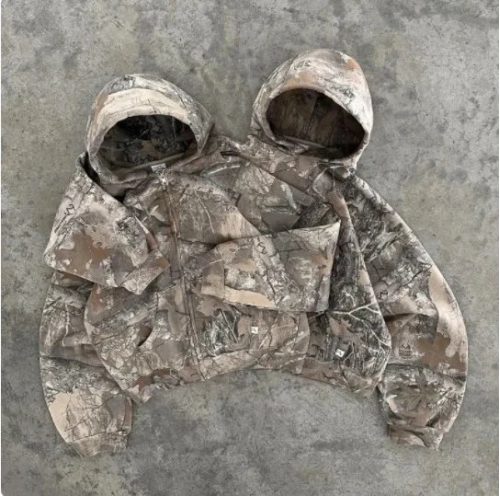 RealTree Camo Print Zip-Up Hoodie Brown