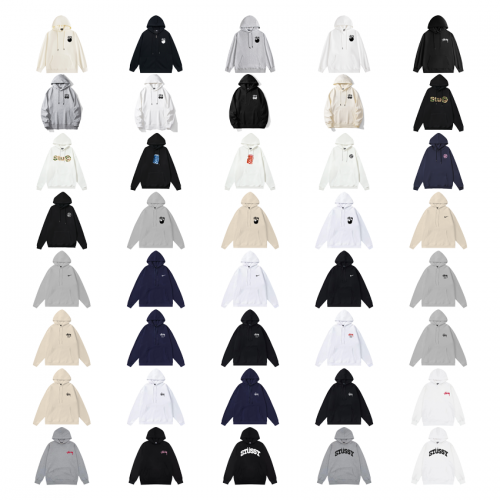 Stussy Graphic Print Streetwear Hoodie Multicolor
