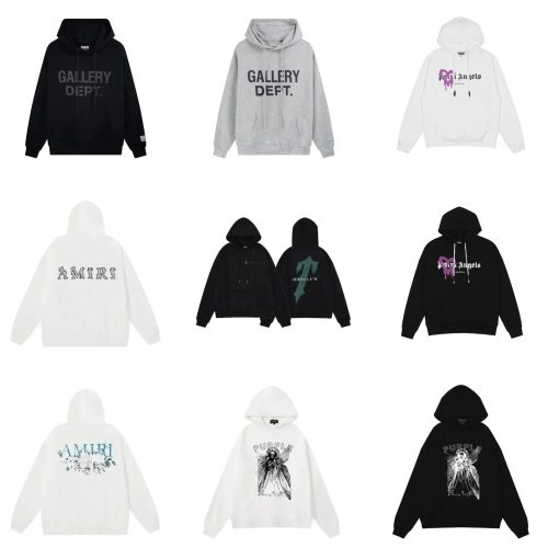 Gallery Dept. Logo Hoodie Casual Pullover Black