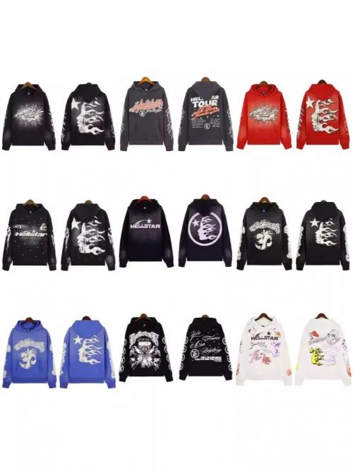 Hellstar Graphic Print Streetwear Hoodie Multicolor