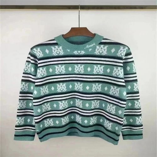 Amiri Monogram Stripe Knit Sweater Green