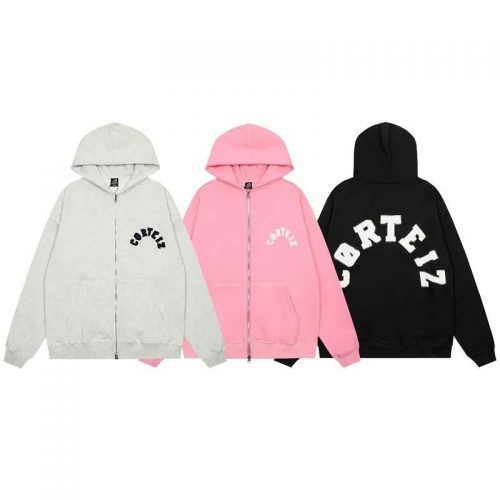 Corteiz Rules The World Oversized Zip-Up Hoodie Multicolor