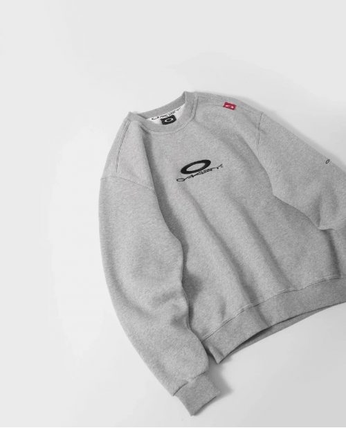 Oakley Graphic Print Cotton Sweatshirt Gray