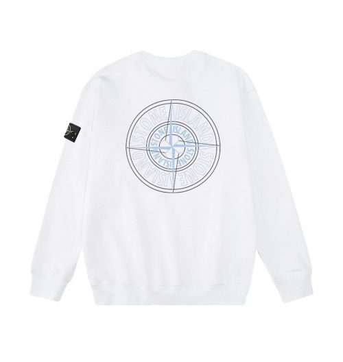 Stone Island Compass Graphic Crewneck Sweatshirt White