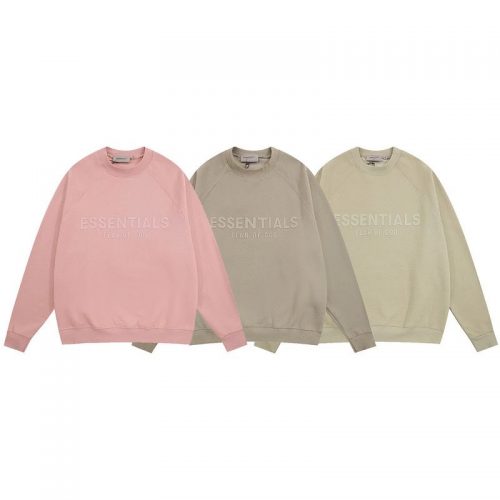 Fear of God Essentials Essentials Sweatshirt Oversized Crewneck Pink Beige and Green