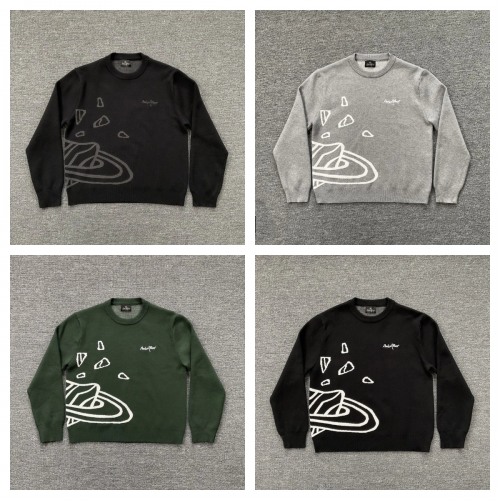 Broken Planet BPM Outer Space Knit Sweater Graphic Streetwear Pullover Multicolor