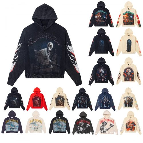 Godspeed Graphic Print Streetwear Hoodie Multicolor