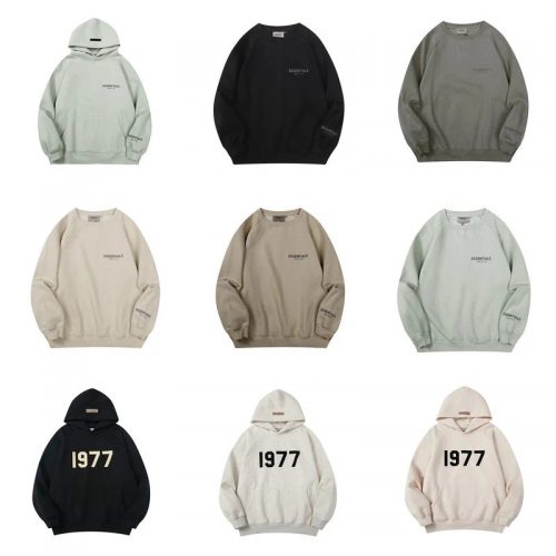 Fear of God FOG Essentials Oversized Hoodie and Crewneck Sweatshirt Multicolor
