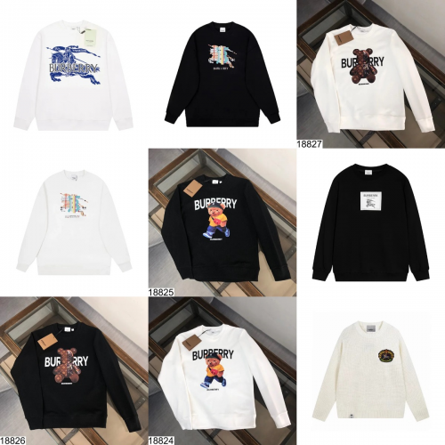 Burberry Graphic Print Cotton Sweatshirt Black and White