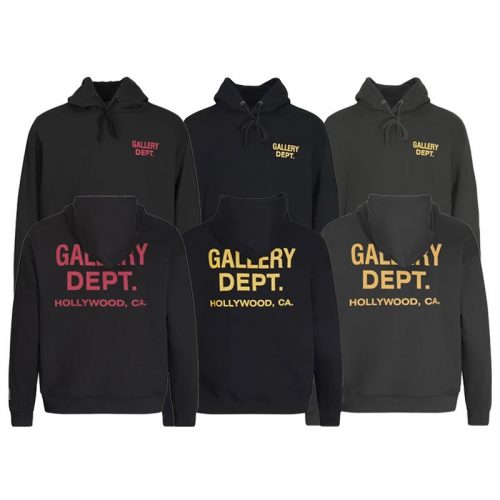 Gallery Dept. Hollywood Hoodie Streetwear Sweatshirt Black