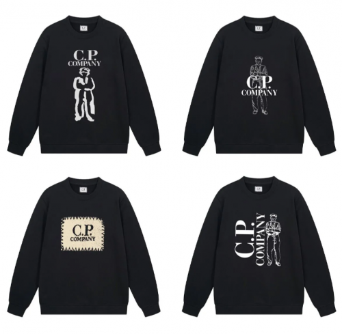 C.P. Company Graphic Print Cotton Sweatshirt Black