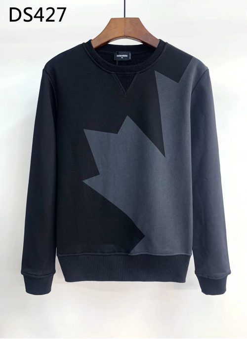 Dsquared2 D2 Maple Leaf Graphic Cotton Sweatshirt Black
