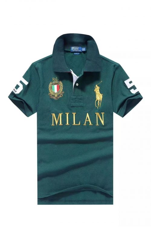 Ralph Lauren Milan Custom Fit Graphic Polo Shirt Green