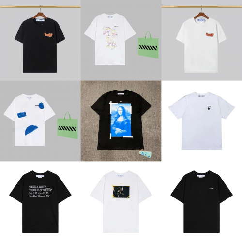 Off-White Graphic Print Cotton T-Shirt Multicolor