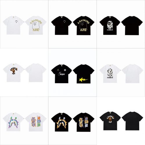 A Bathing Ape BAPE Graphic Print Streetwear T-Shirt Multicolor