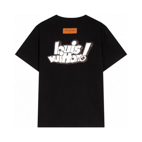 Louis Vuitton LV Graffiti Graphic Cotton T-Shirt Black