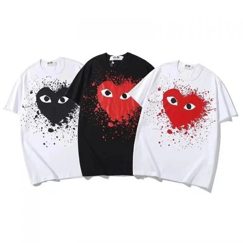 Comme des Garçons CDG PLAY Heart Splatter Graphic Tee Multicolor
