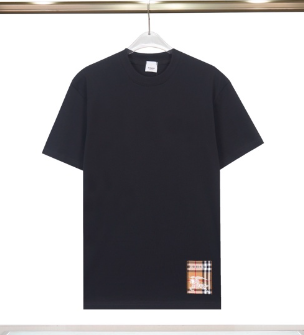 Burberry Equestrian Knight Check Patch Cotton T-Shirt Black