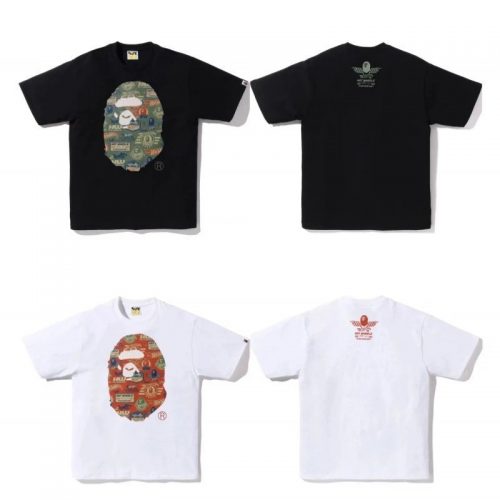 A Bathing Ape BAPE Hot Wheels Ape Head Graphic Tee Black and White