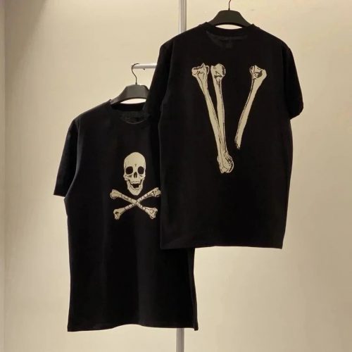 Vlone Skull Bone Graphic Streetwear T-Shirt Black