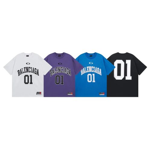 Balenciaga 01 Varsity Graphic Tee Cotton T-Shirt Multicolor