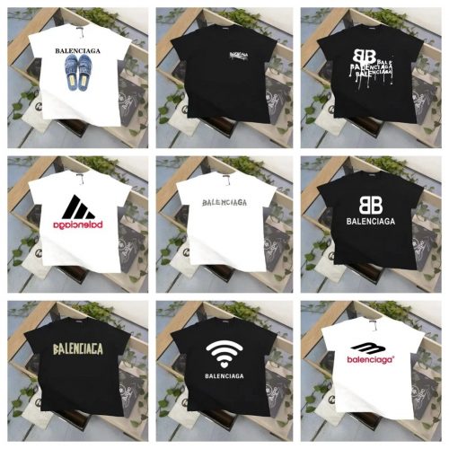 Balenciaga Graphic Print Cotton T-Shirt Multicolor