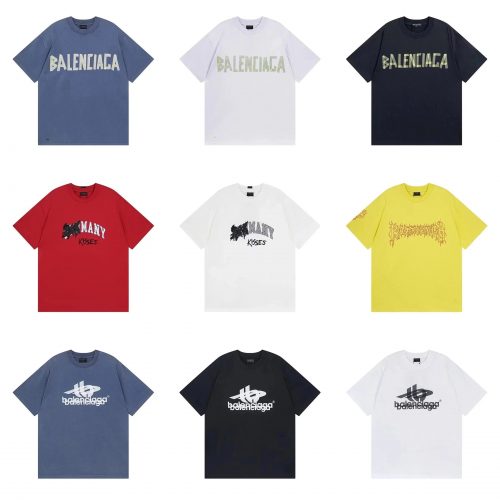 Balenciaga Graphic Print Oversized T-Shirt Multicolor