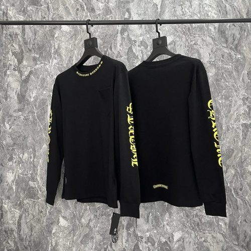 Chrome Hearts Gothic Script Graphic Long Sleeve Shirt Black