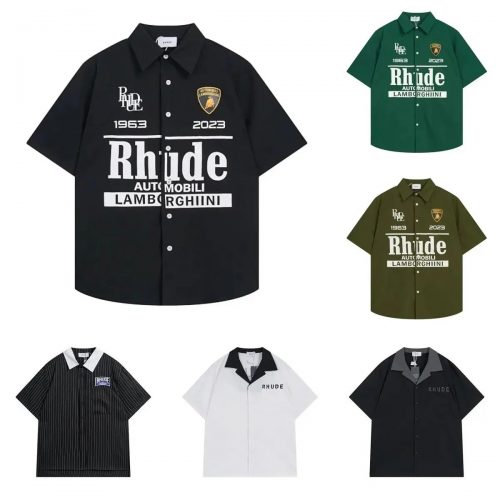 Rhude Automobili Lamborghini Graphic Button-Down Shirt Black