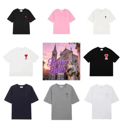 Ami Paris Ami Ami de Coeur Cotton T-Shirt Multicolor