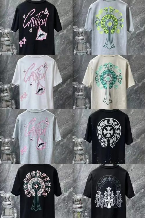 Chrome Hearts Graphic Print Streetwear T-Shirt Multicolor
