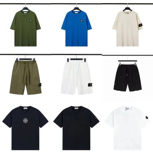 Stone Island Compass Patch Casual T-Shirts and Shorts Multicolor
