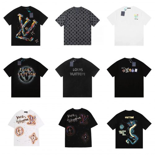 Louis Vuitton LV Graphic Print Cotton T-Shirt Multicolor