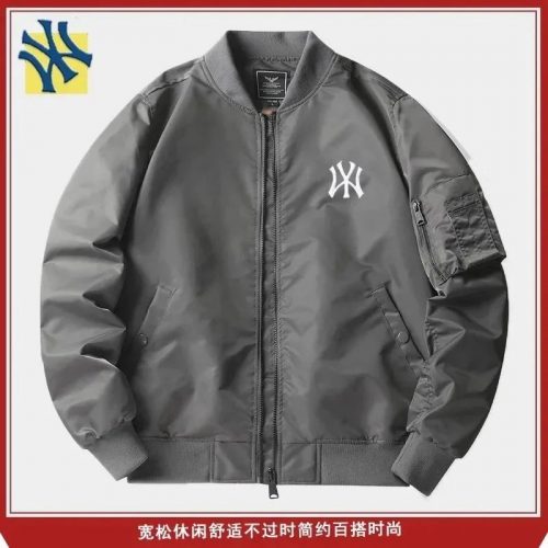 MLB Bomber Jacket Casual Streetwear Gray