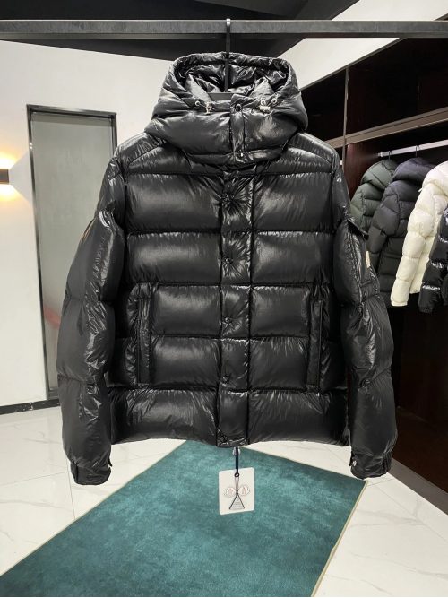 Moncler Maya Shiny Puffer Jacket Black